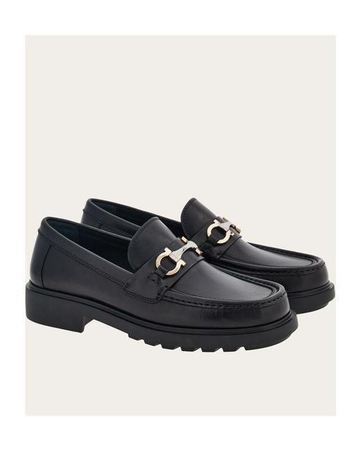 Ferragamo Black Ferragamo Gancini-Plaque Slip-On Loafers for men