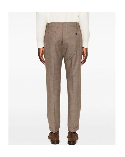 Berwich Gray Pleated Wool Trousers for men