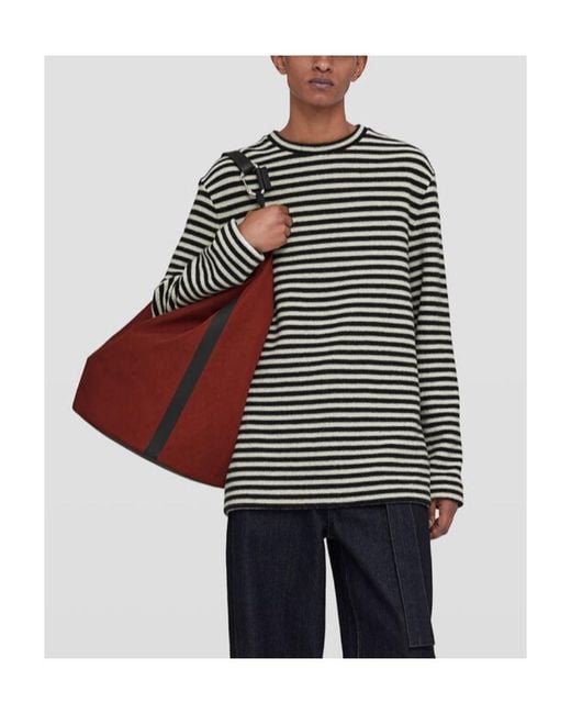 Jil Sander Black Striped Long-Sleeved T-Shirt for men