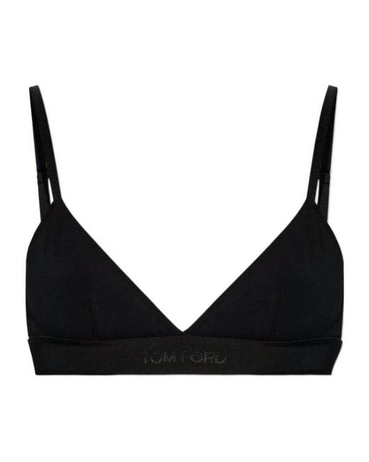 Tom Ford Black Logo-Band Bra