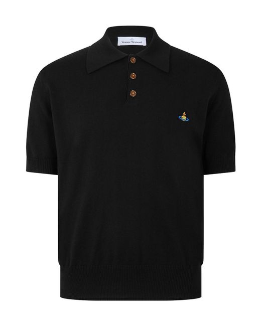 Vivienne Westwood Black Solid Short-Sleeve Polo Shirt for men