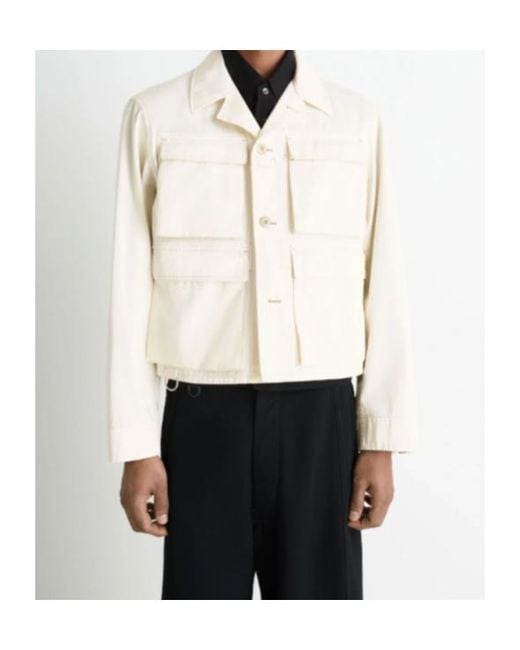 Lemaire White Gusseted-Pocket Utility Military Jacket for men