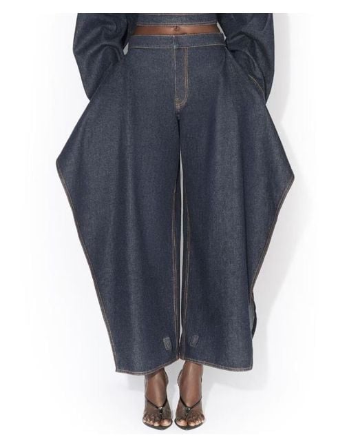 Alaïa Blue Ruffled Jeans