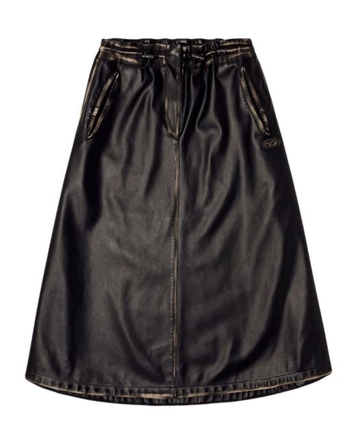 DIESEL Black 'O-Blivion' Midi Skirt