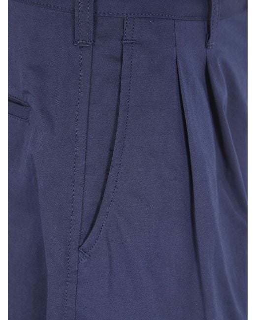 Comme des Garçons Blue Pleated Panelled Trousers for men
