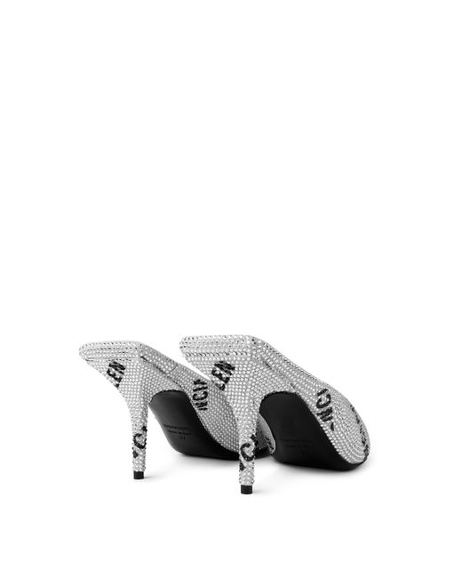 Balenciaga White Embellished Leather-Heeled Mules