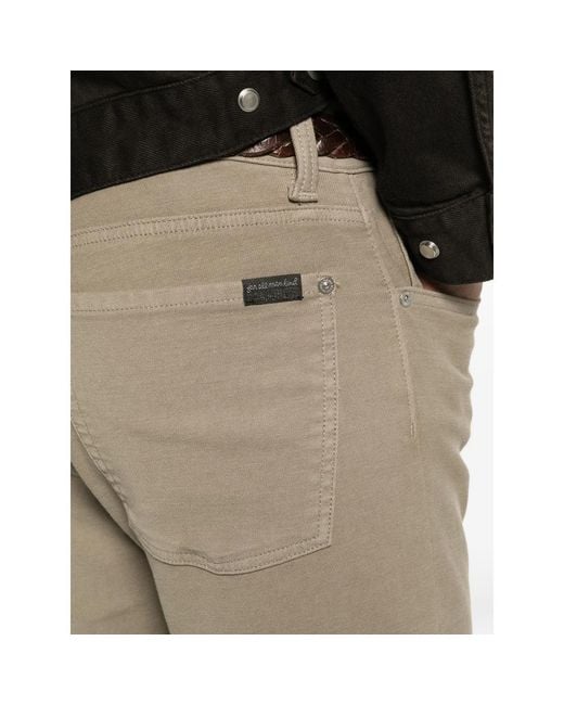 7 For All Mankind Natural Rawhide Logo-Patch Jeans for men