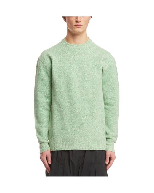 Jil Sander Green Crewneck Ribbed Jumper for men