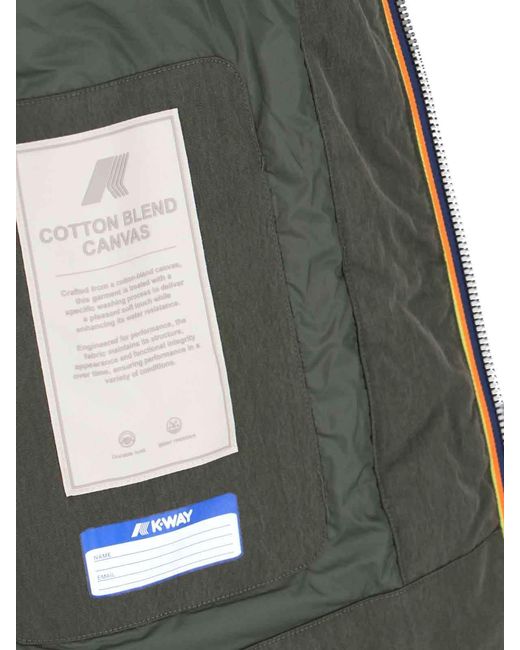K-Way Green Pocket Detailed Hooded Jacket for men