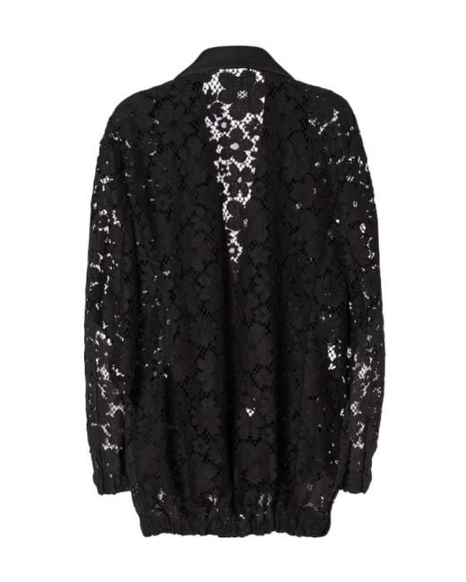 Fendi Black Floral-Lace Jacket