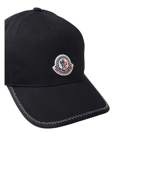 Moncler Blue Logo Patch Baseball Cap for men