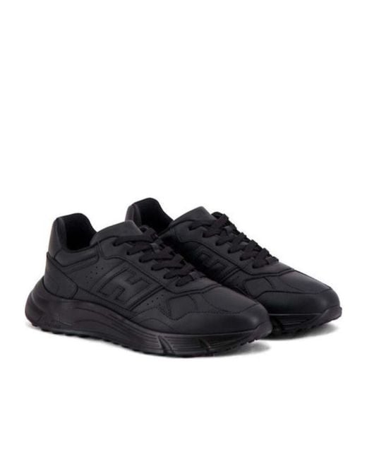 Hogan Black Logo Detailed Lace-Up Sneakers for men