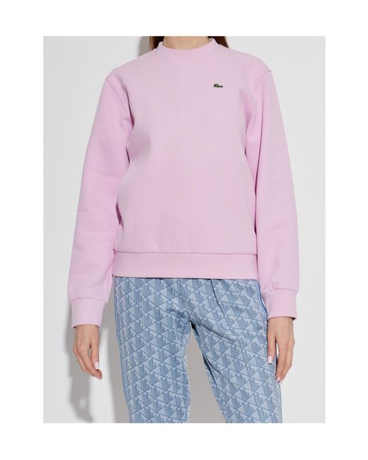Lacoste Pink Logo-Patch Sweatshirt