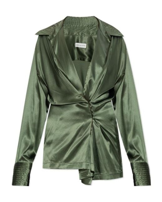 Dries Van Noten Green Long Sleeve Shirt