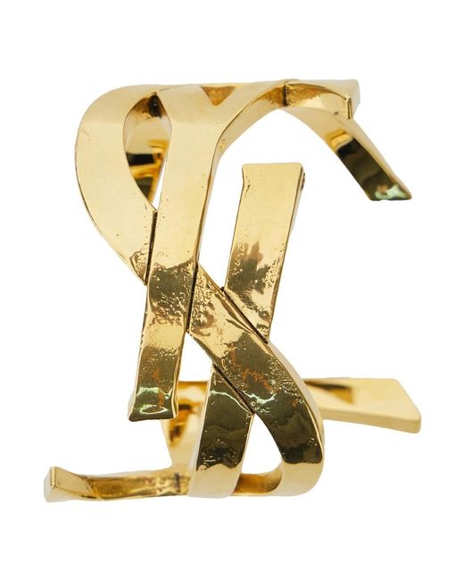 Saint Laurent Metallic Cassandre Bracelet