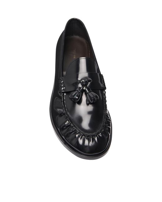 The Row Black Tassel Detailed Loafers
