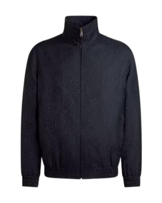 Etro Blue Arnica Zip-Up Jacket for men