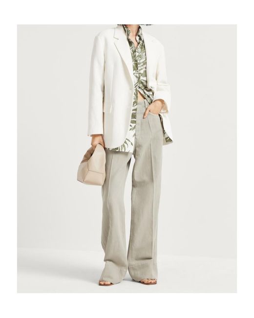 Brunello Cucinelli Multicolor Garment-Dyed Loose Trousers