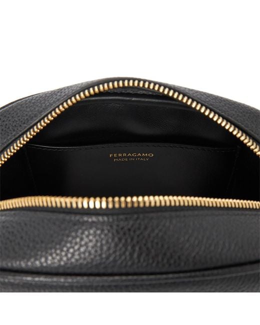 Ferragamo Black Zippered Shoulder Bag