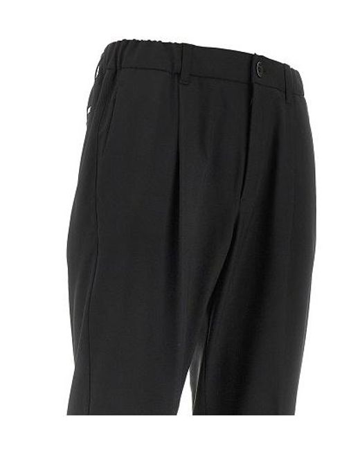 Herno Black Pleated Trousers for men