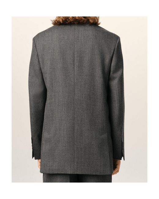 AMI Black Double Breasted Wool Blazer for men