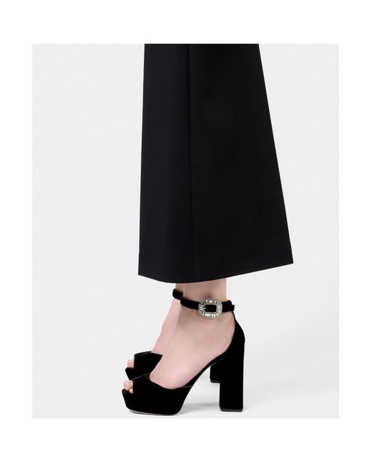 Roger Vivier Black Velvet Platform Sandals