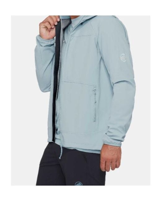 Mammut Blue Hooded Raglan-Sleeve Jacket for men