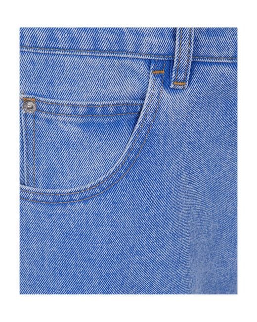 Marni Blue Logo-Patch Straight-Leg Jeans for men