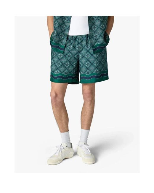 Casablanca Green Radiating Monogram Printed Shorts for men