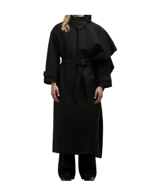 Entire studios Black Long-Sleeve Trench Coat for men