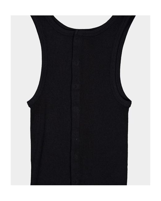 Auralee Black Button-Up Tank Top