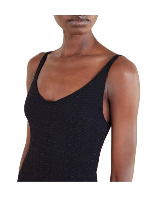 Lisa Marie Fernandez Black Stretch-Seersucker Swimsuit