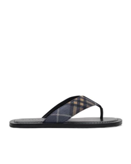 Burberry Blue Check Pavilion Sandals for men