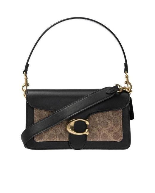 COACH Black Tabby Monogram Pattern Shoulder Bag