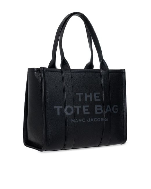 Marc Jacobs Black Large Logo-Embossed Tote Bag