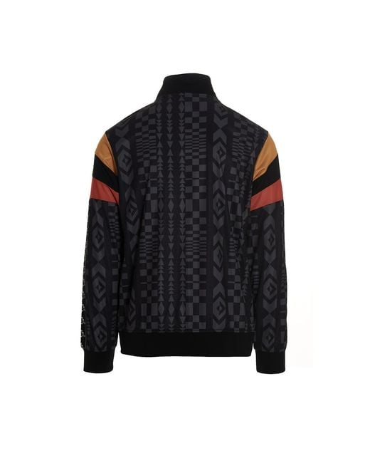 Marcelo Burlon Black County Of Milan X Kappa Logo Patch Zip-Up Jacket for men