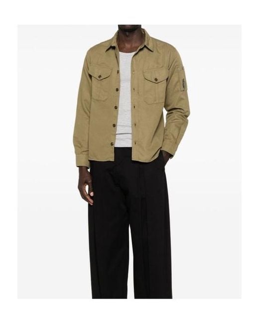 C P Company Green Fap-Pockets Shirt for men