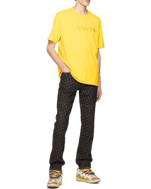 Lanvin Yellow Logo Details Short-Sleeved T-Shirt for men