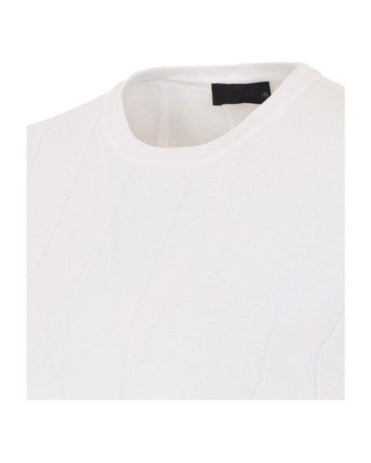 Liu Jo White Fringed Hem Knitted Top