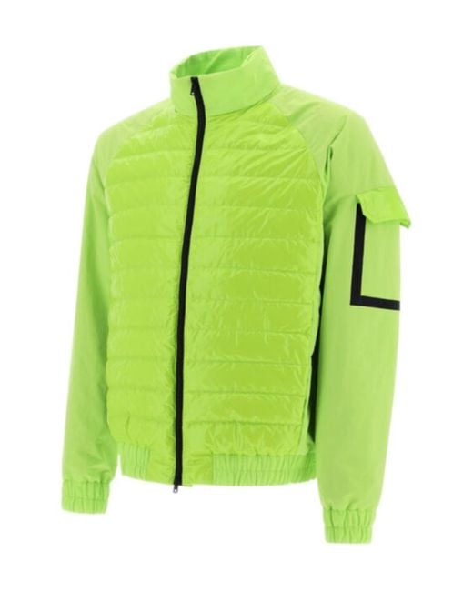 Herno Green Quilted Zip-Up Down Jacket for men