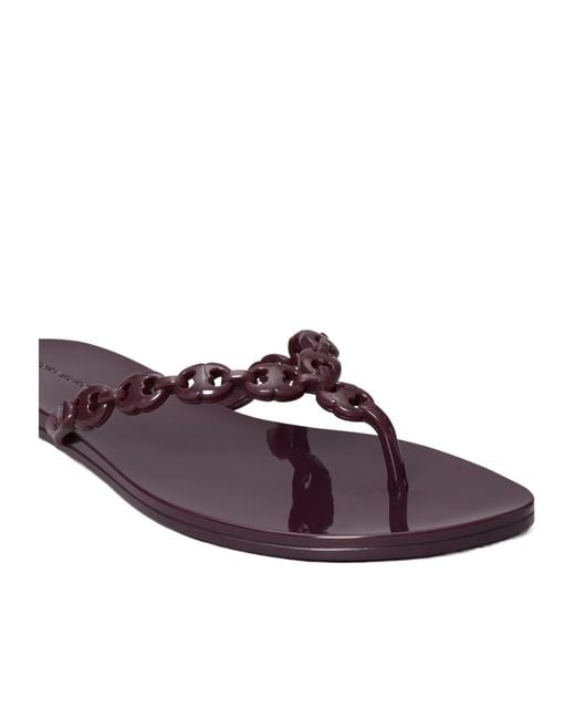 Tory Burch Brown Gemini Link Jelly Flip-Flops