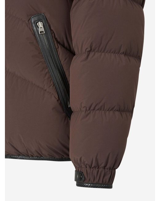 Tom Ford Brown Detachable-Hood Down Jacket for men
