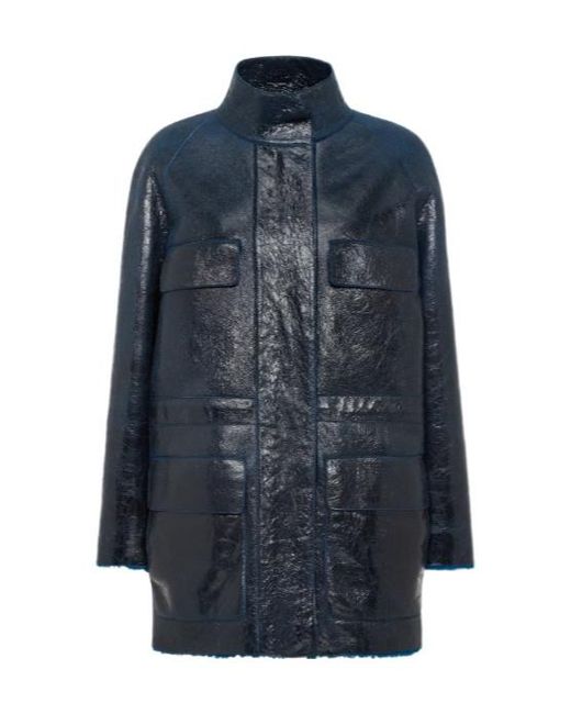 Fendi Blue Long Sleeved High-Neck Jacket