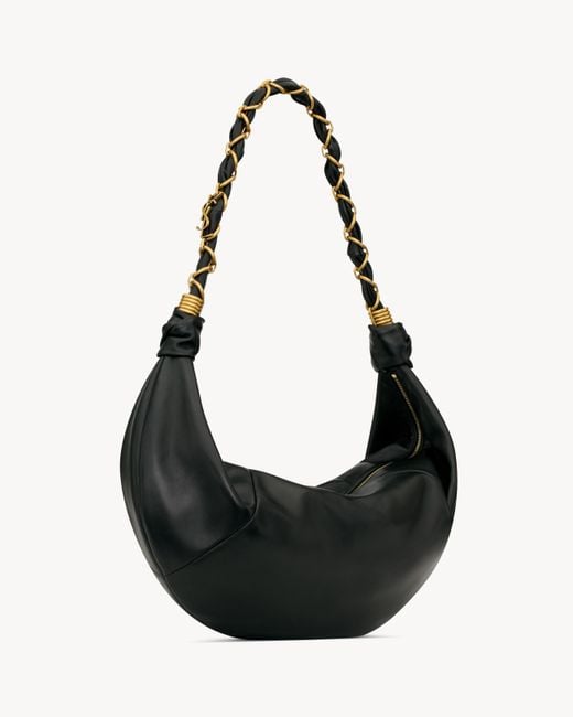 Saint Laurent Black Amalia Zipper Shoulder Bag