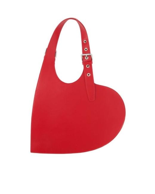 Coperni Red Belt Heart Tote Bag