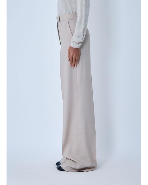 Max Mara Gray High-Rise Wide-Leg Pants