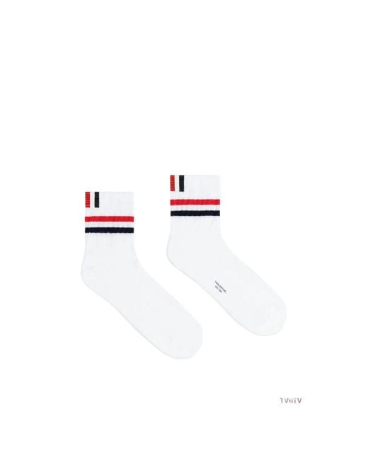 Thom Browne White Rwb Ankle-Length Socks