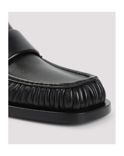 Jil Sander Black Square Toe Slip-On Loafers for men