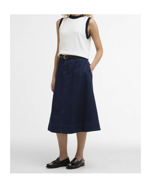 Barbour Blue Maia Denim Skirt