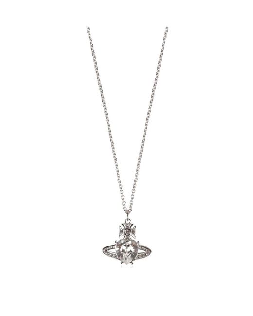 Vivienne Westwood White Logo Pendant Necklace